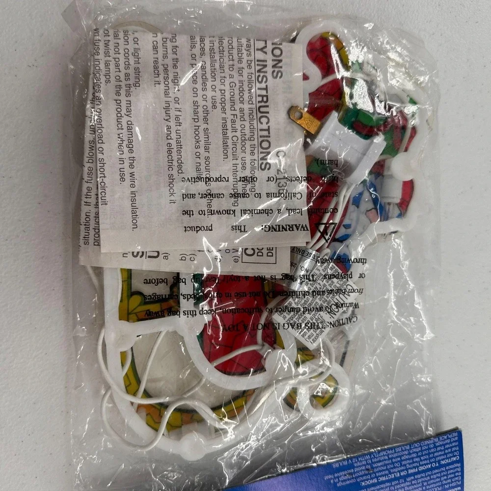 Vintage Santa‎ Sleigh Lighted Christmas Decoration Set With Miniature Lights 8